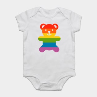 Rainbow Pride Flag Bear Gay Baby Bodysuit